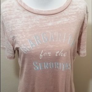 Pink Distressed “Margaritas for Senoritas” Tee